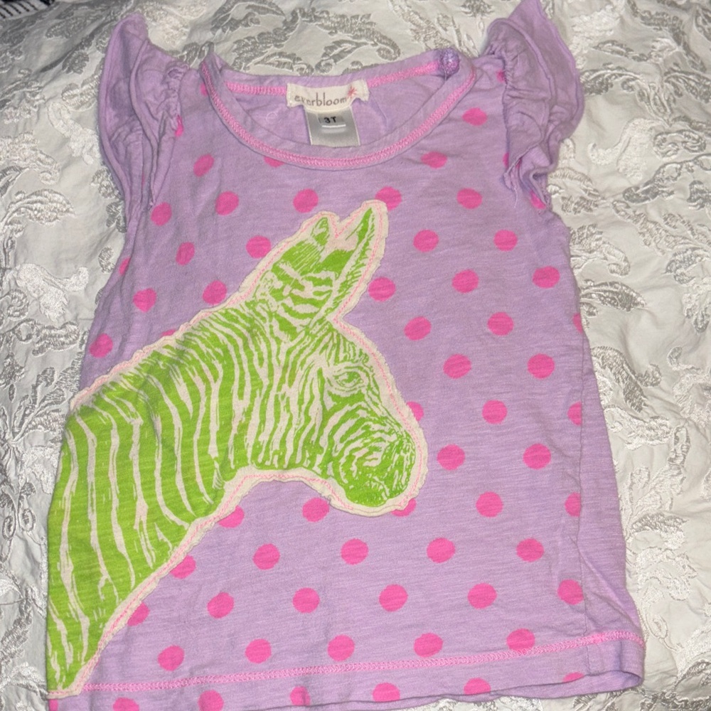 bloom Girls' Lavender Polka Dot Zebra Graphic Tee